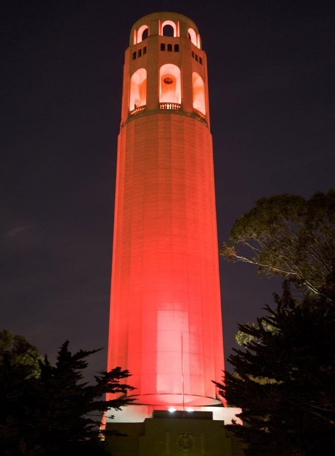 Coit Tower - Red Lights
