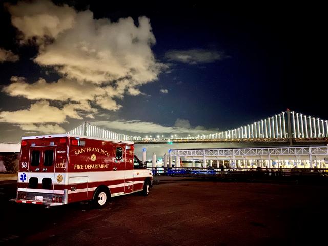 Ambulance with Bay Bridge