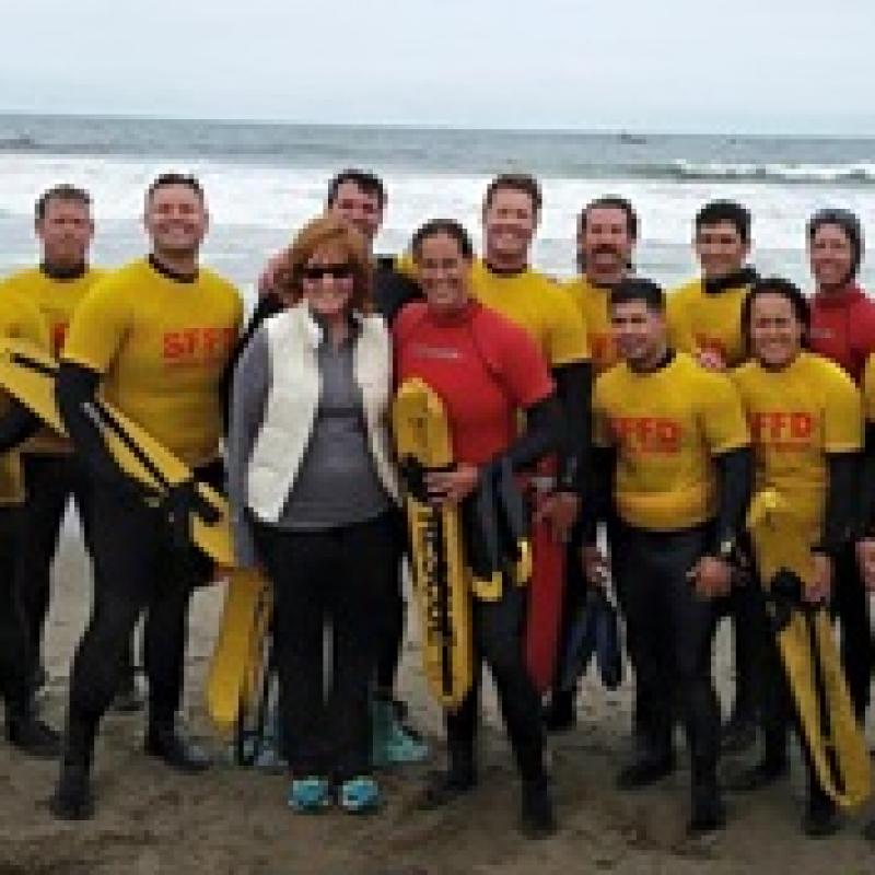 Facilities - image of surf rescue team after training at ocean beach