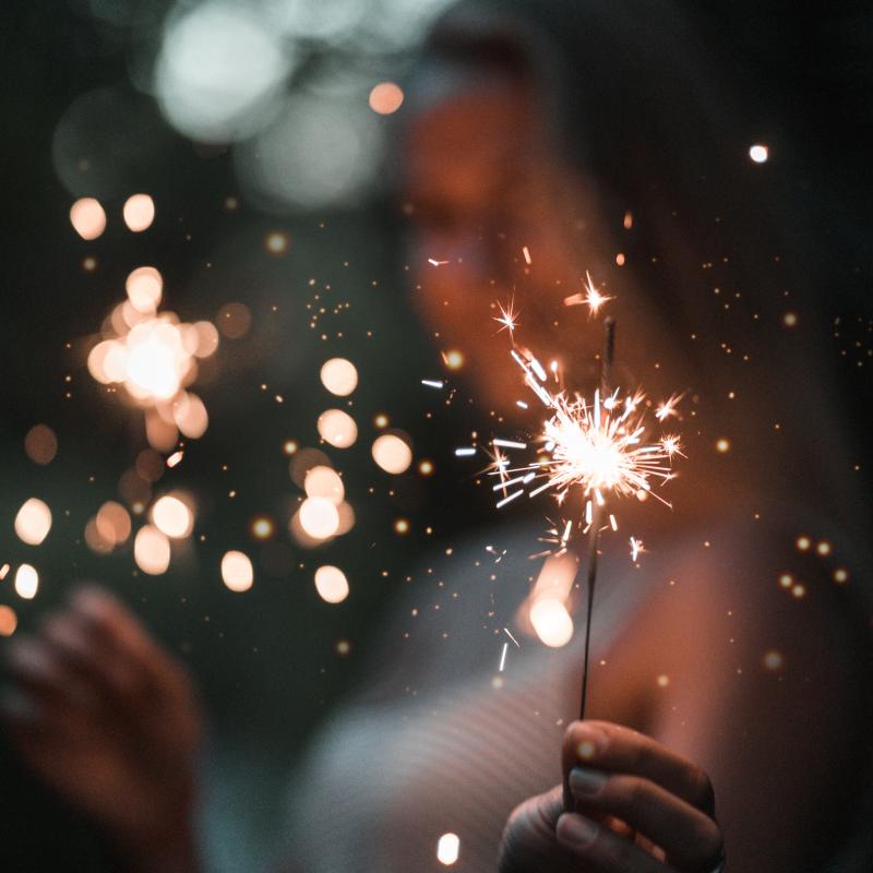 Holding sparkler