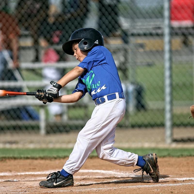 Boy playing baseball