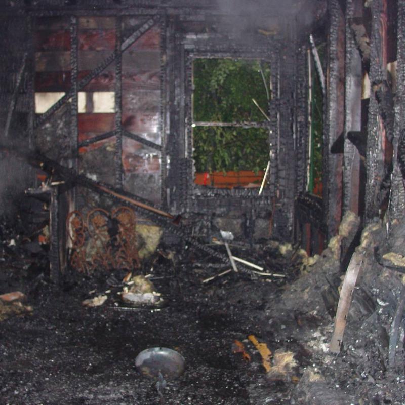 Fire-Damaged House Interior